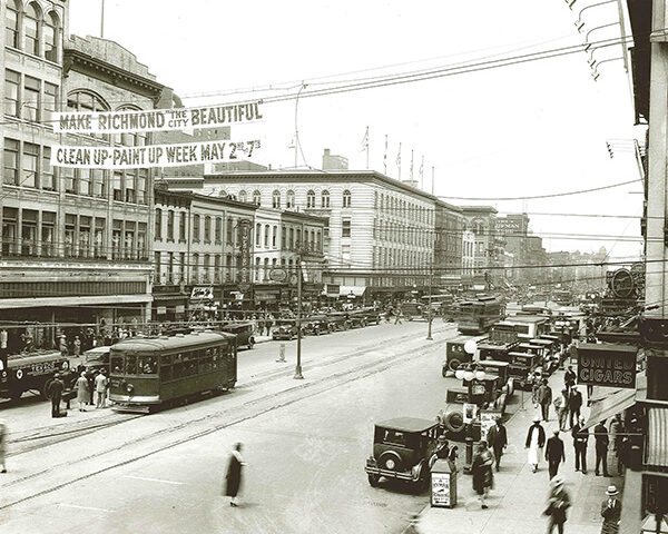 An historical image of the downtown.