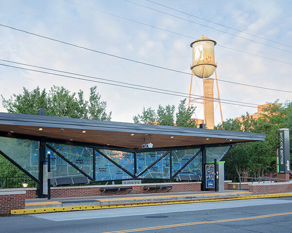 The station at Shockoe Bottom Eastbound, with a dramatic sky.