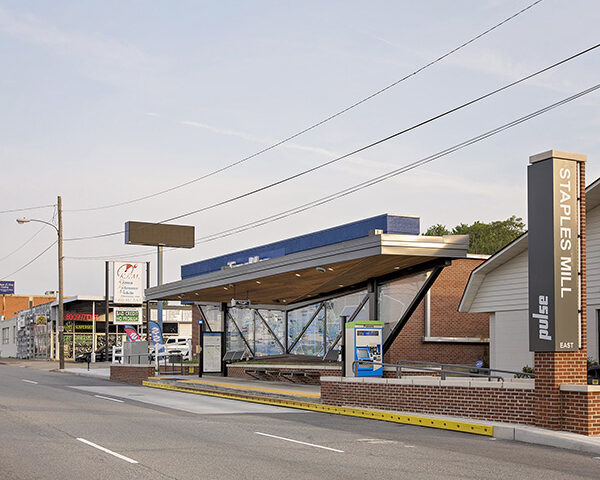 Staples Mill Station on a clear day