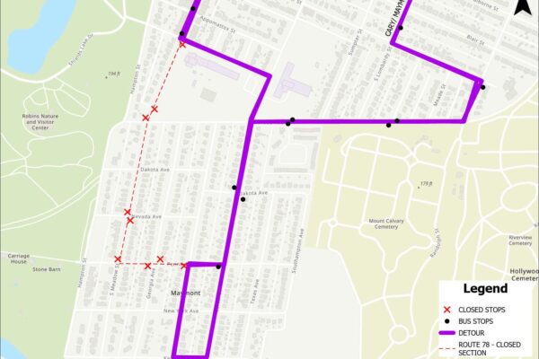 Weekend Detours for August 2024 map Route 78