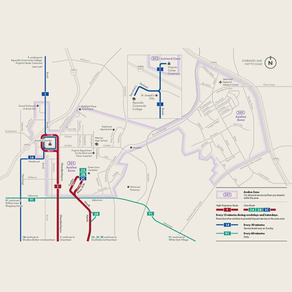 Routes 1 2 A 2 B 2 C routes 14 routes 91 bus map