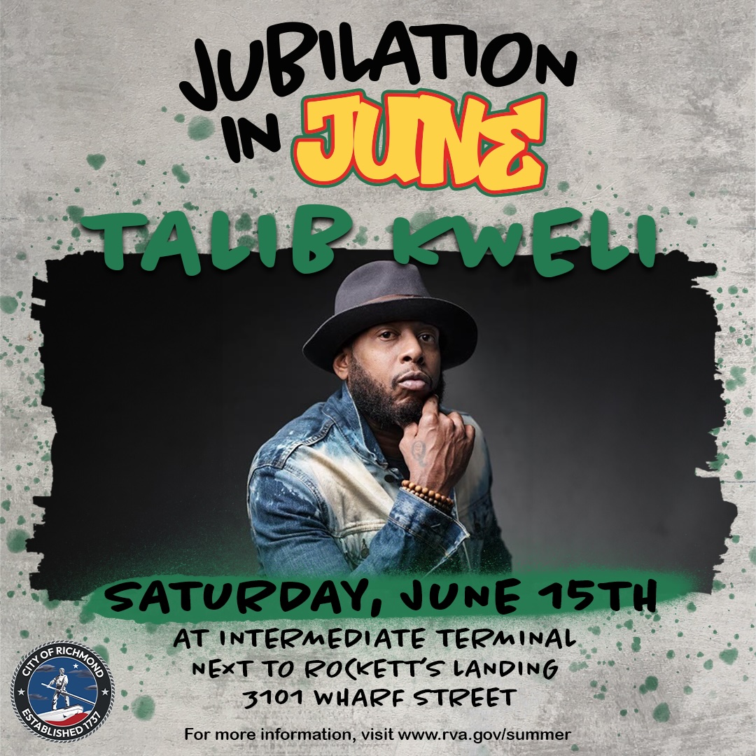 Jubilation In June Talib Kweli Saturday June 15th at intermediate terminal next to rockett's landing 3101 wharf street