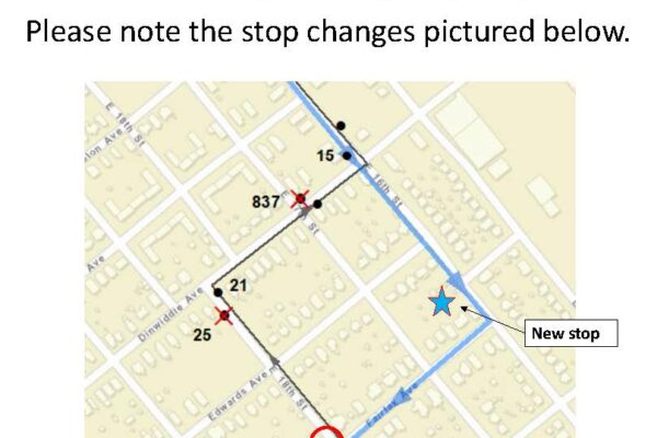 attention customers route 87 south will go on detour beginning 12/19/2021 please note the stop changes on map. 87 north has no change