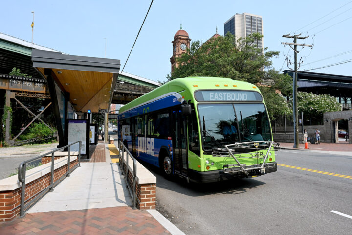 The Pulse rapid transit bus on Main Street